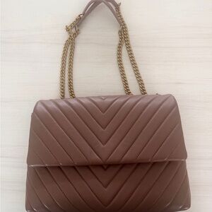 Quince Taupe Quilted Shoulder Bag Covertable Crossbody (larger size)